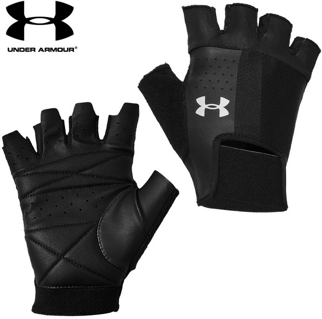 언더아머 장갑 1328620-002 남성 트레이닝 헬스장갑, 블랙, 1개