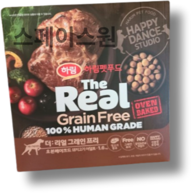 하림펫푸드 어덜트 더리얼 그레인프리 오븐베이크드 강아지사료, 돼지, 1.6kg, 5개