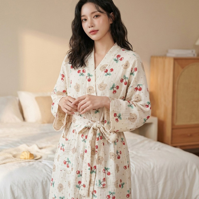 루메이크 여리핏 여성 샤워가운, 1개, 체리베어