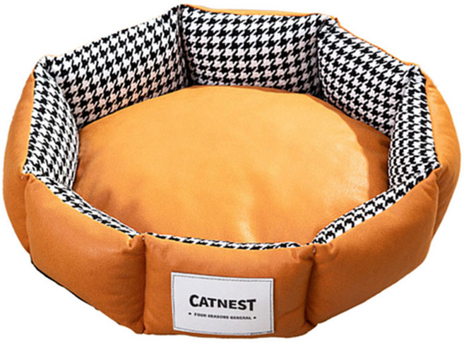 메일켓 오렌지 원형 강아지 애착 방석 고양이 쿠션, 1개