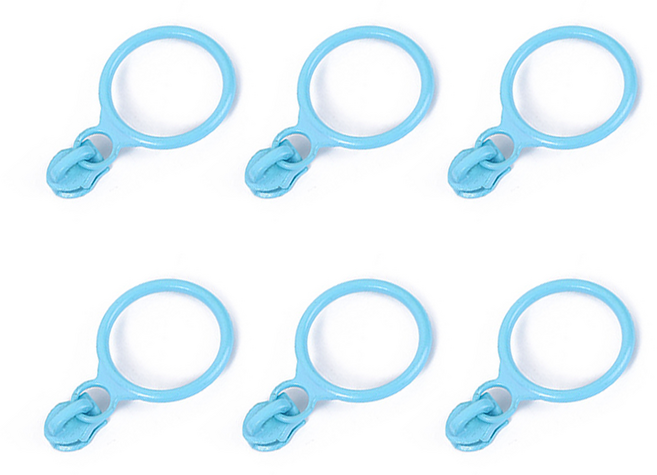 3호 링 지퍼 슬라이더, 6개, 스카이