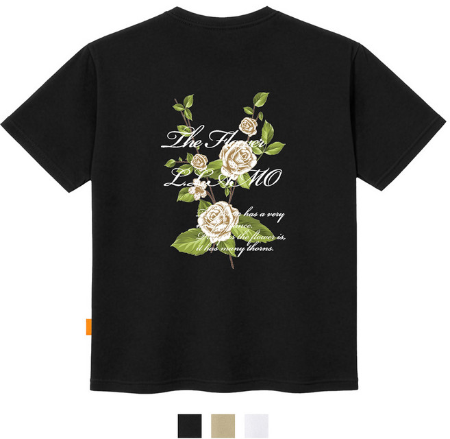 엘라모 더플라워 반팔 티셔츠 남녀공용 빅사이즈 S~4XL