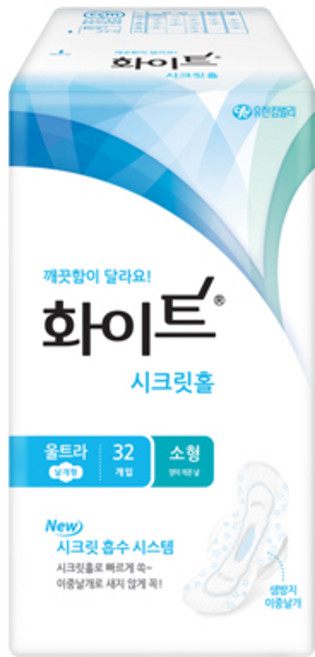 화이트 시크릿홀 울트라 소형 생리대 날개형, 32개입, 1개