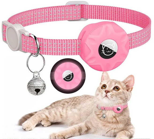 미니 GPS 추적기 airtag 고양이 목걸이 위치 추적기를 위한 스마트 분실 방지 알림 장치, Luminous powder, 1개