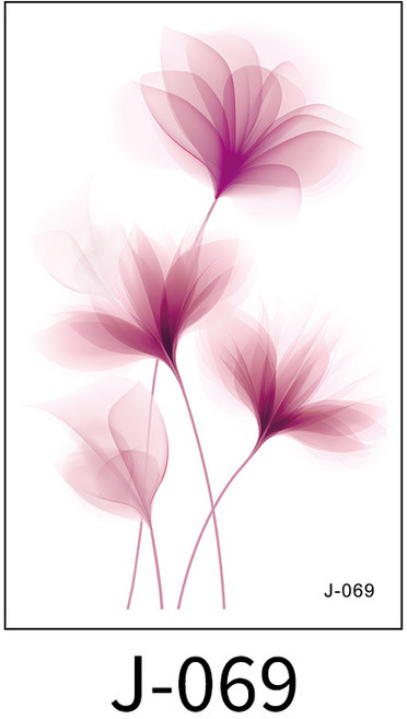 唯美花卉設計紋身貼紙, 1個, J-069