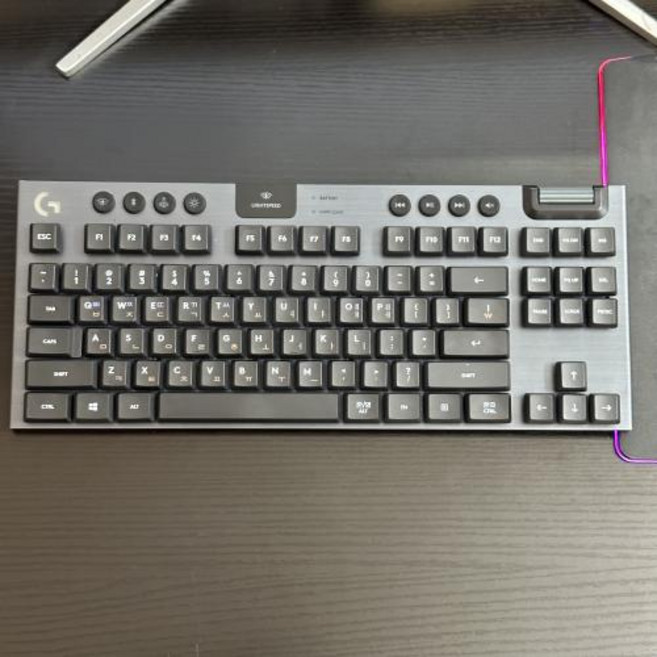 한국어 한글 키보드 G915 G813 G815 G913 TKL RGB 기계식 게이밍 적합한 PBT/PC 맞춤형 키캡 세트, 87 keys, 1)Black