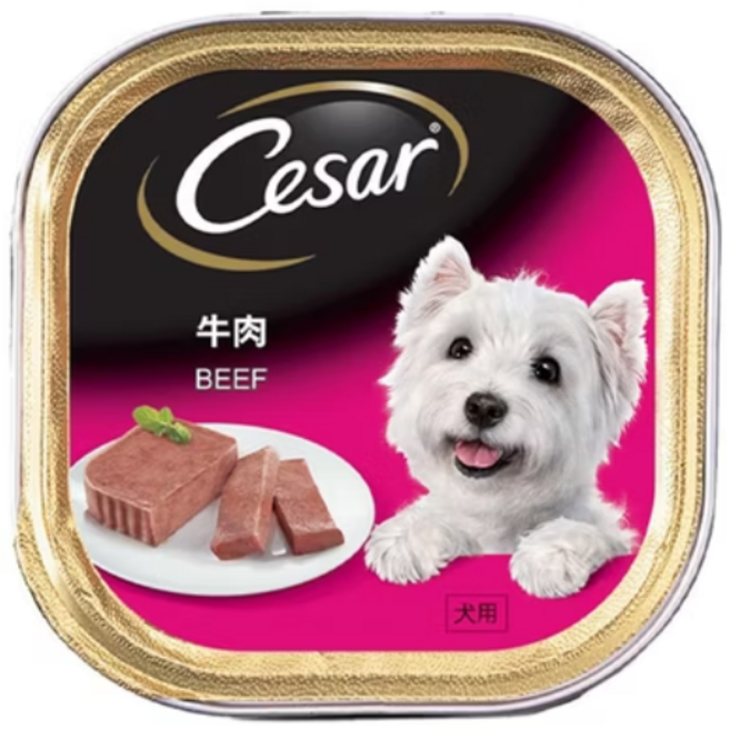 Cesar 西莎 牛肉精緻風味餐盒 寵物狗罐頭濕糧, 100g, 24個, 牛肉