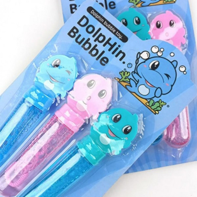 봄 나들이 고급 비눗방울 돌고래 세친구 미니 버블 스틱 휴대용 (10개 세트) 체험학습 소풍 방학 여행, 1개