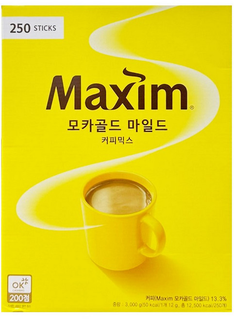 맥심 모카골드 마일드 커피믹스, 12g, 250개입, 1박스
