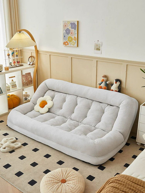 접이식 소파베드 6단계 폴딩 매트리스 소파 쇼파, 그레이-180cmx130cm