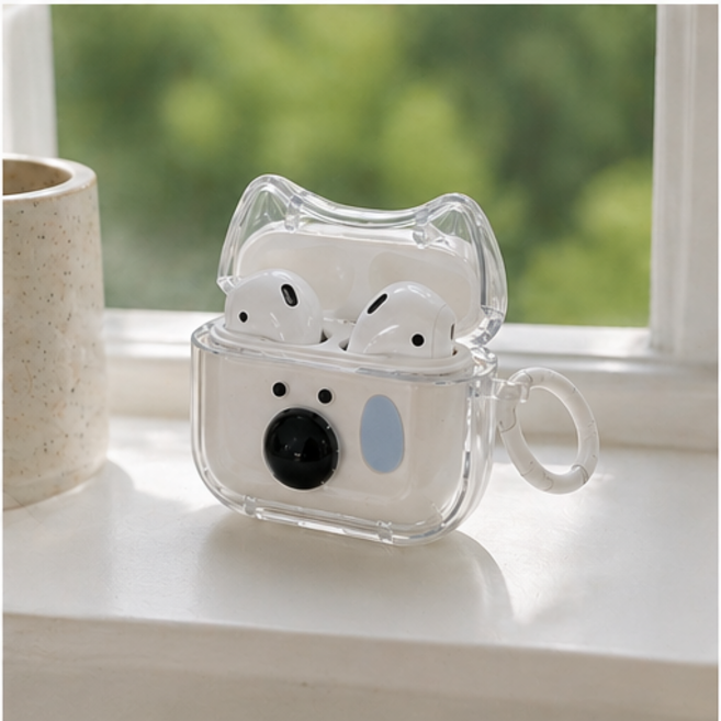 핫템 입체 캐릭터 에어팟 TPU 보호케이스, 1개, 투명 tpu, Airpods 4대