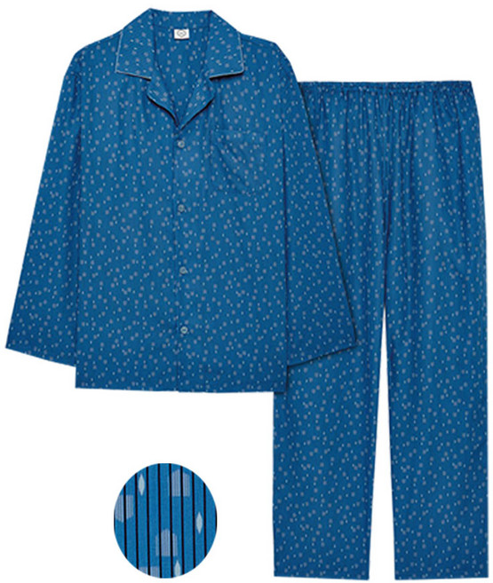 홈란쥬 트라이(26년S/S) 남 여 60수 고급면 긴팔 주자 나염 파자마 잠옷 세트