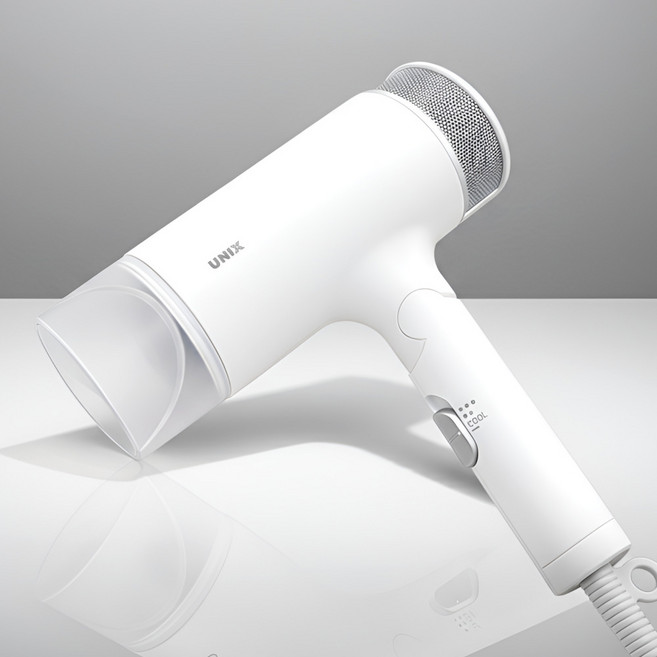 유닉스 음이온드라이기 미용실 가정용 헤어 접이식 가벼운 드라이어, 화이트, 유닉스-B1691