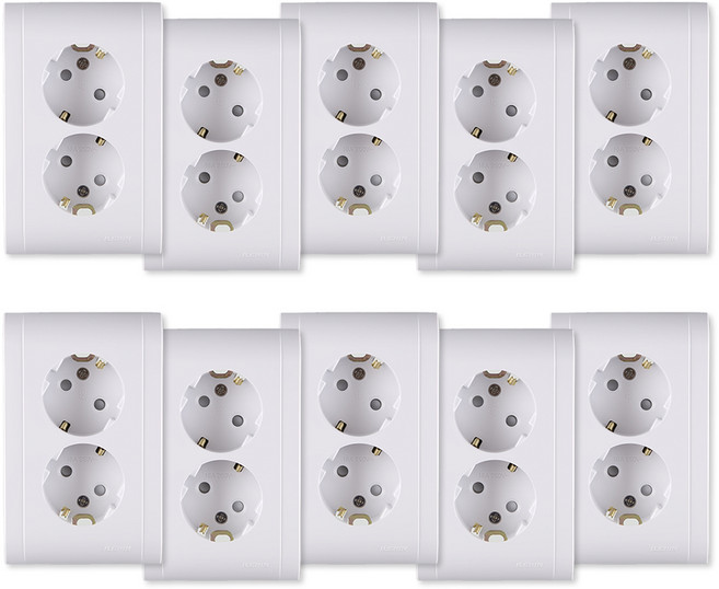 비츠온 원하 BO 매입 2구 콘센트 미르 화이트, 10개