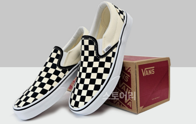 (국내매장판) 반스 코어클래식 슬립온 Slip-on 체커보드 블랙 + 국내생산 스토어리 신발끈