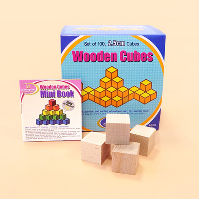 러닝스텝 고급 비치목 쌓기나무 100p (미니북 포함), 1개