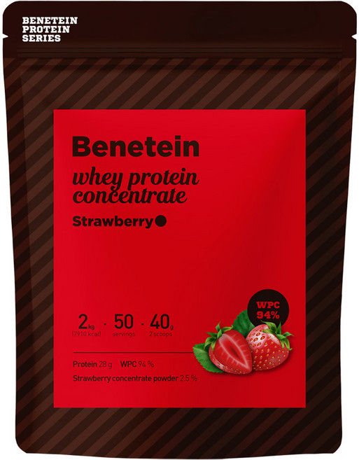 베네틴 포대유청 단백질 보충제 WPC 딸기맛, 1개, 2kg