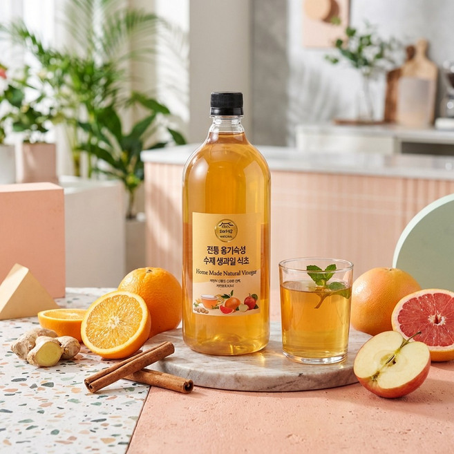 수제 사과식초 천연 자연발효 식초, 1개, 500ml