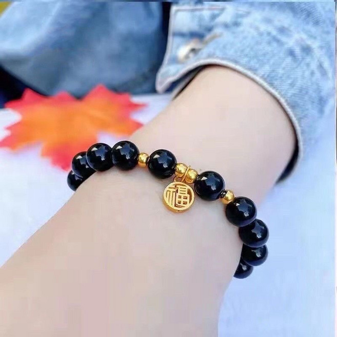 福字串珠手鍊 黑珠紅珠款式 招財開運情侶閨蜜手鍊