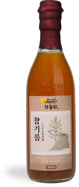 참들팜 저온압착 고소한 통깨 100% 참기름 350ml, 1개