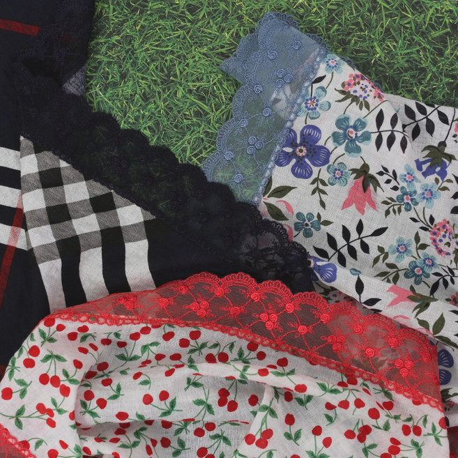 에티켓 손수건 앞치마 레이스 2매입 무릎담요 피크닉 돗자리 테이블보 요양원 선물