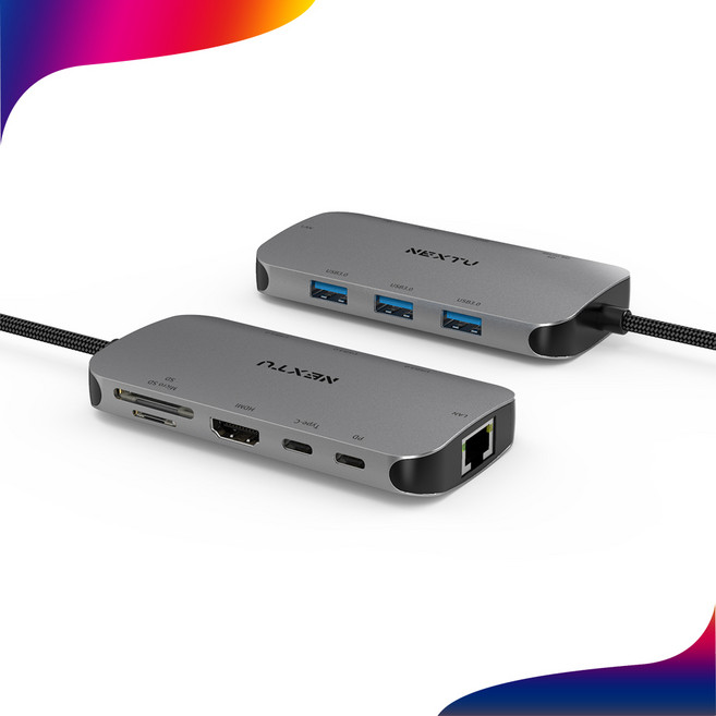 이지넷유비쿼터스 NEXT-2279TCH-PD C타입 허브 9포트 무전원 기가랜4K HDMI USB-A 3포트, 1개