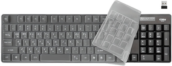 코시 저소음 키스킨 무선 멤브레인 일반형 키보드, 블랙, KB4058WL