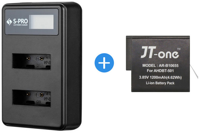 고프로5 LCD듀얼충전기+배터리 세트 히어로5, 1개