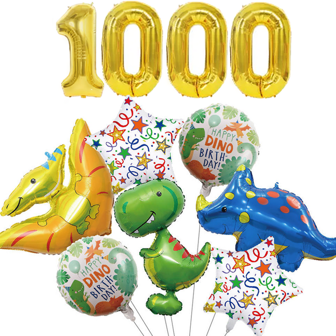 파파 파티 대형 90cm 공룡 풍선 생일 세트, 1세트, 공룡 1000