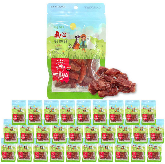 비프 롤링츄 30개(1팩) 강아지간식 소고기우설 강아지수제간식 애견간식 강아지저칼로리간식, 30개, 소고기