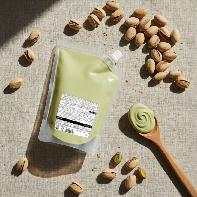 HACCP 인증 대용량 1KG 두바이초콜렛 마카롱 베이커리 재료 피스타치오 파스타치오 버터 스프레드 잼 크림, 3개