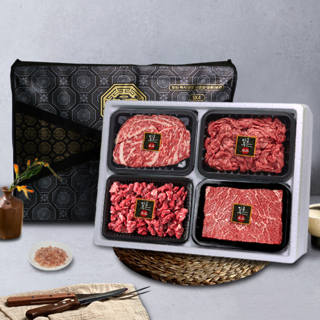 [한우명가] 명품 숙성한우 등심300g 불고기300g 국거리300g 장조림300g1++등급, 1개