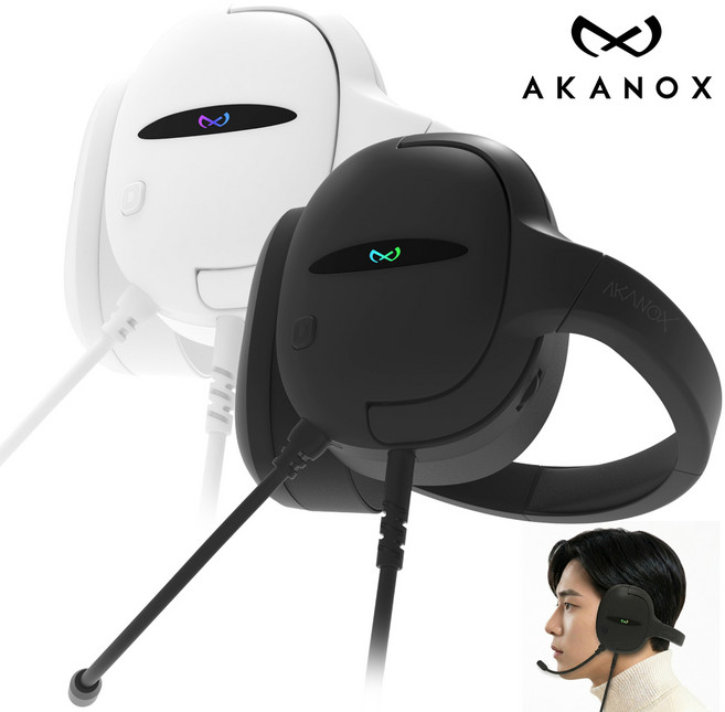 녹스 AKAN-1 게이밍 헤드셋 7.1채널 노이즈캔슬링 고감도 마이크, 블랙