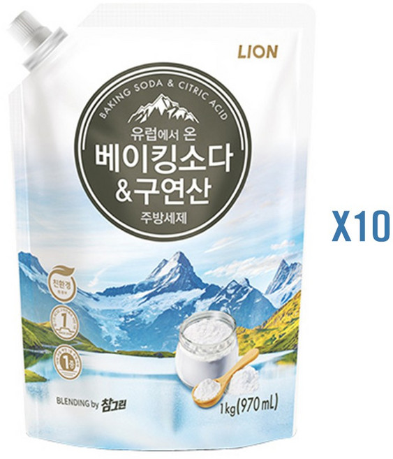 참그린 베이킹소다 구연산 주방세제, 10개