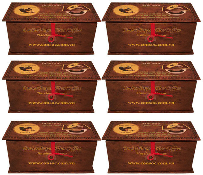 베트남 위즐커피 콘삭 루왁 다람쥐똥커피 아라비카 헤이즐넛 브라운패키지 드립백커피, 6박스, 10개입, 160g