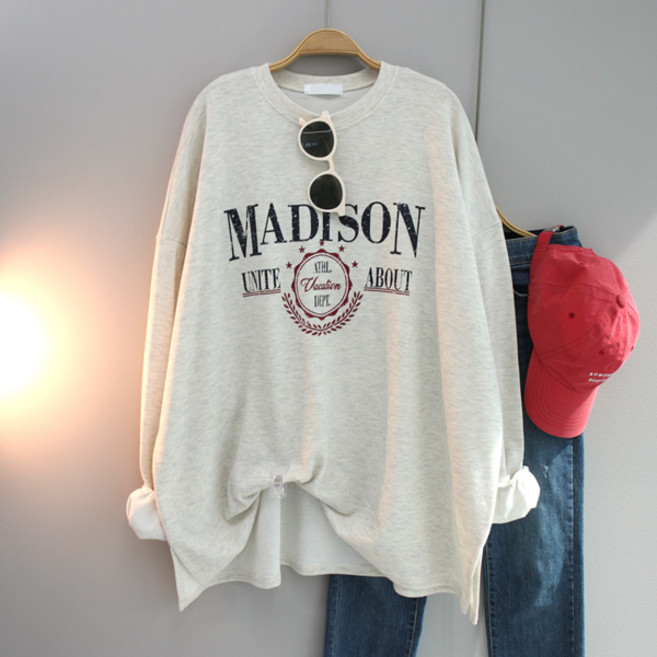 달콩 여성 박스티 빅사이즈 캐주얼 롱티 가을신상 매디레터링박스긴팔티