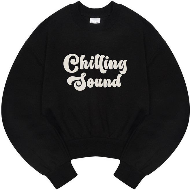 애즈낫 여성 사운드 레터링 프린팅 크롭 맨투맨