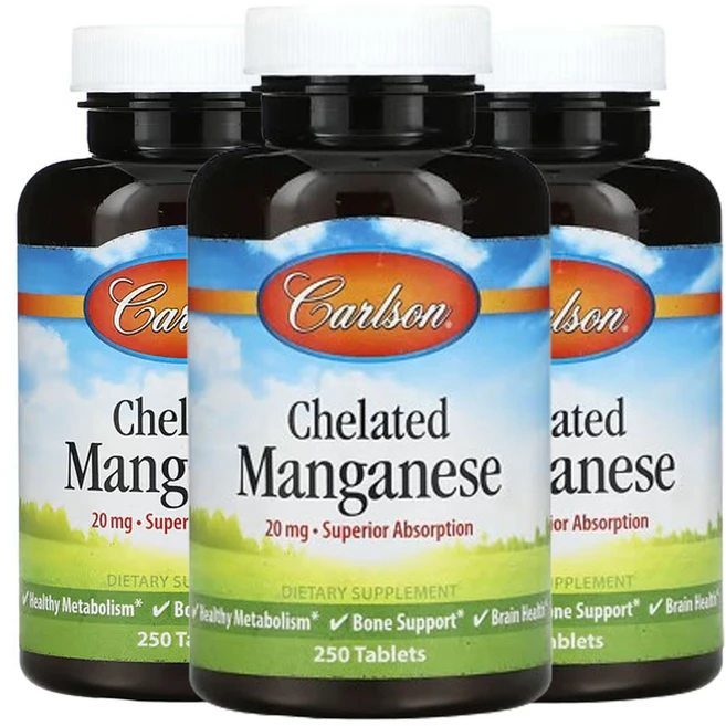 칼슨 킬레이트 망간 20mg 250정, 3개 - 쿠팡