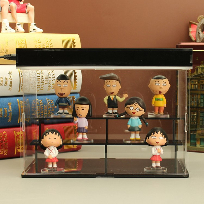 생일 사키코 도라에몽 시리즈 치비마루코쨩 마루코는 아홉살 피규어 키링 아즈망가대왕 친구 토모조 가족 인형, 피규어+전시케이스+핸드백(배달), 7도리마루코, 1개