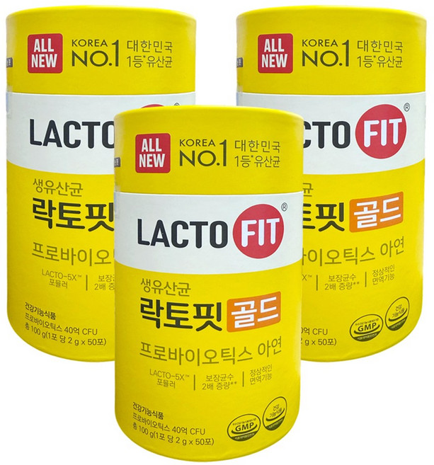 종근당건강 락토핏생유산균 골드50 150포, 100g, 3개