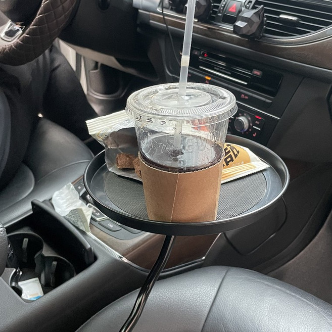 차박 차량용 식탁 테이블 자바라 원형 트레이 꽈배기형 강력고정, 1개