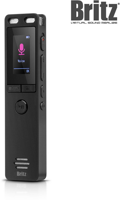 브리츠 BZ-VR2000 보이스 레코더 32GB 녹음기 스피커 내장 듀얼 마이크 MP3 플레이어