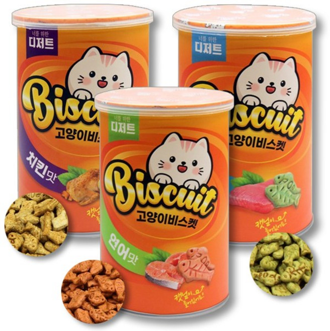 고양이 비스킷·스낵 1위 너를위한디저트 고양이 비스켓 간식 캣달, 혼합맛(참치/치킨/연어), 100g, 1세트