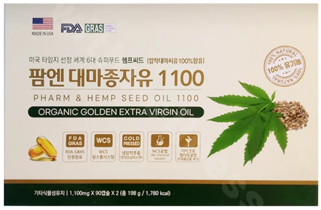 팜엔 대마종자유 1100 180캡슐, 90 - 쿠팡