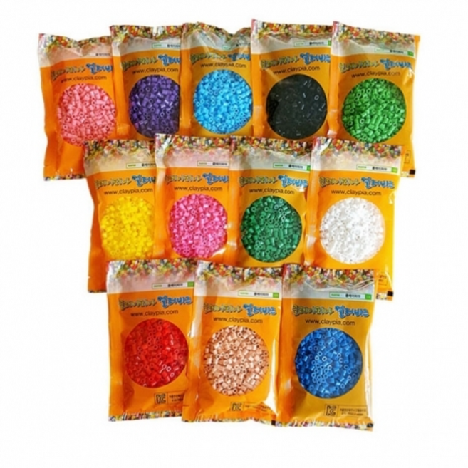 컬러비즈 5mm, A40)컬러비즈(5mm)약 1000개-형광노랑, 1개