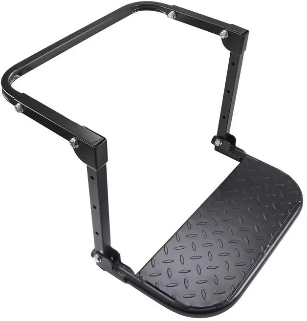 범용 조정 가능한 휠 타이어 스텝 자동차 휴대용 접이식 계단 마운트 사다리 캠핑 트럭 SUV RV MPV용 헤비 듀티, 01 Black