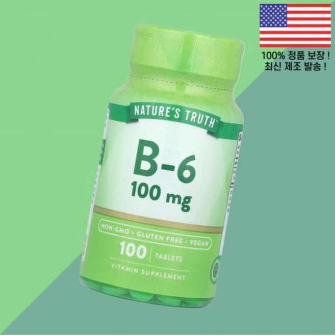 네이처스 트루스 비타민B 비타민비 비타민B군 6 100mg 100정 Nature's Truth Vitamin B 100 Tablets, 네이처스 트루스 비타민B6 피리독신 비타민B군 비타민비, 1