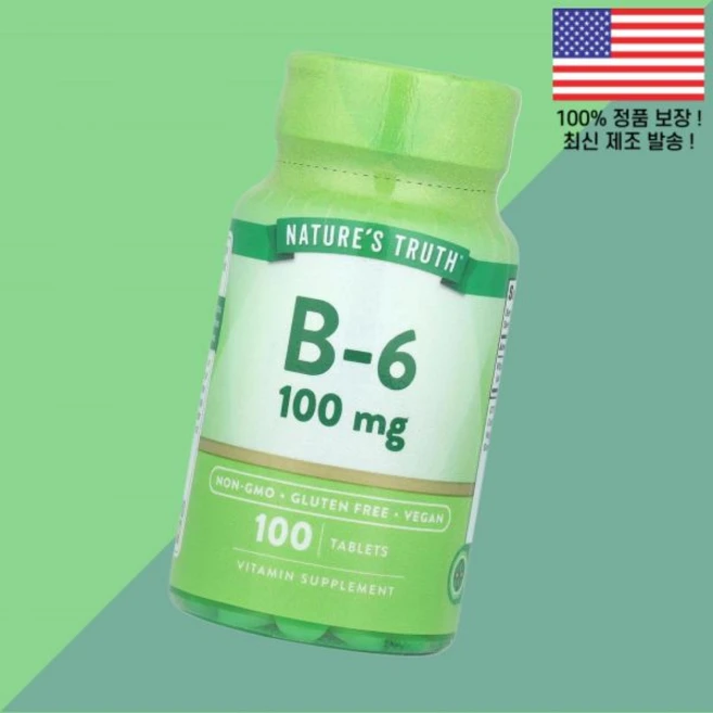 네이처스 트루스 비타민B6 피리독신 비타민B군 비타민비 100mg 100정 Nature's Truth Vitamin B 6 100 Tablets, 1개 - 쿠팡