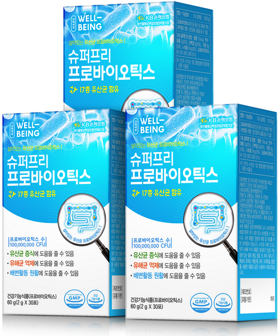 슈퍼프리 프로바이오틱스, 60g, 3개