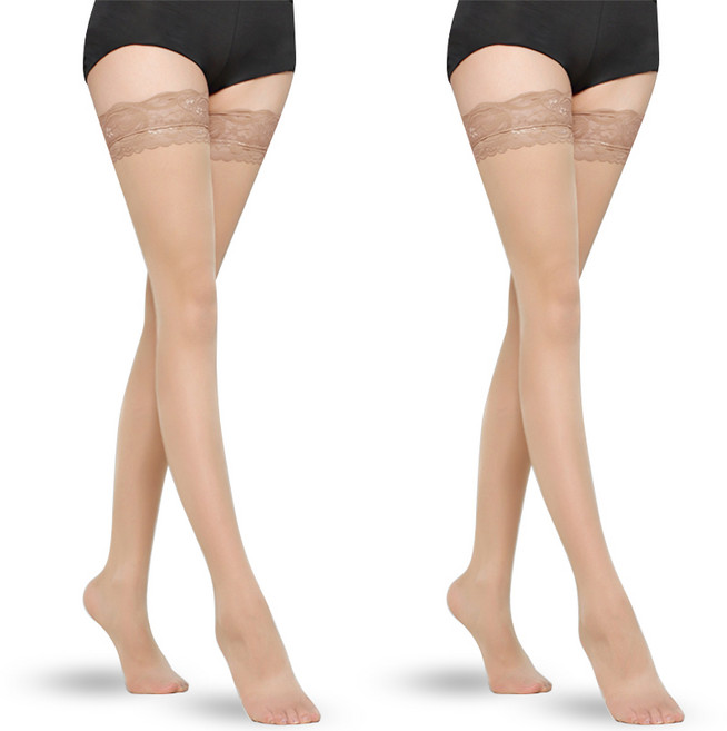 패션파트너 (2P / 4color) 흘러내림 방지 실리콘 허벅지 와이드 밴드 20D 레이스 스타킹